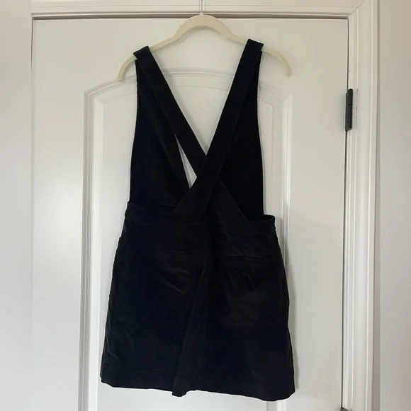 Free People Old School Love Pinafore Overall Dress Black Corduroy Womens 6 - Picture 3 of 4